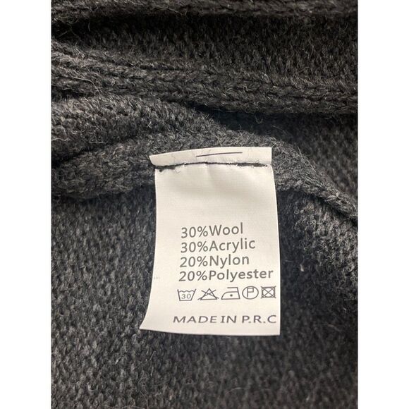 Voboom NWT Gray Full Zip Cable Knit Wool Blend Sweater Size L - Picture 12 of 12